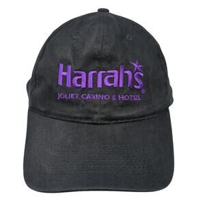 Harrahs Casino & Hotel Slideback Baseball Cap Black One Size AMC Deluxe Headwear
